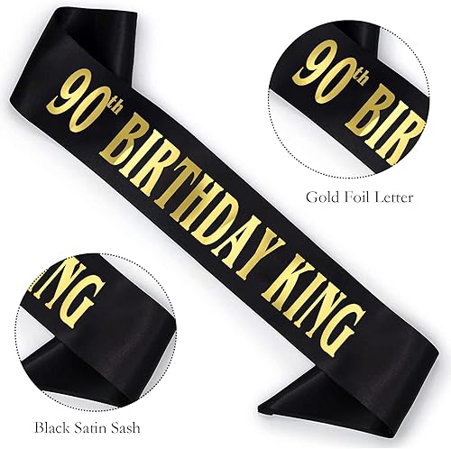 Miniatura 8 de MUMUNN Banda de cumpleaños 21 King, banda de satén negro dorado para hombres 21 fabulosa fiesta de cumpleaños decoración regalos regalos regalos