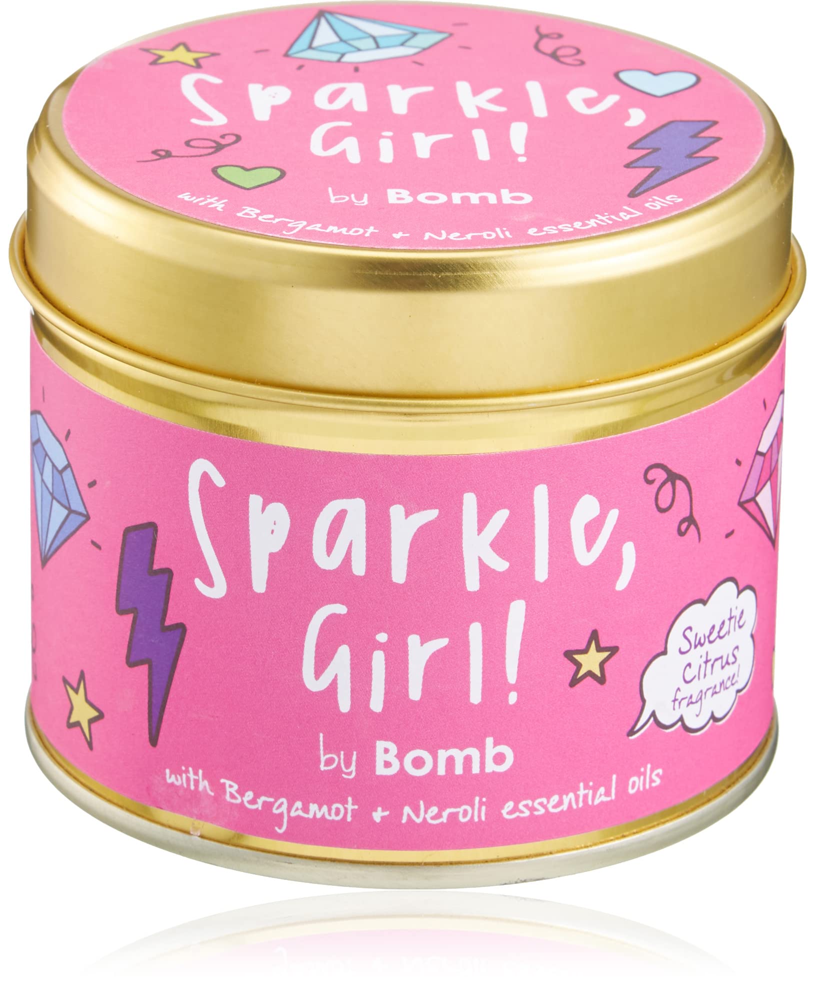 Bougie Sparkle Girl Bomb Cosmetics en boîte cadeau pour surprendre vos proches