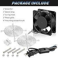 Vista 13 de Ventilador axial de alta velocidad para muffins de 6.772 in x 5.906 in x 2.008 in con interruptor de 110 V 120 V para proyectos de escape