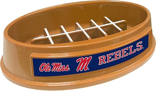 Miniatura 220 de NCAA Super-Bowl Iowa Hawkeyes - Cuenco para perros de alimentación lenta con diseño de fútbol para una digestión saludable. Cuenco antideslizante