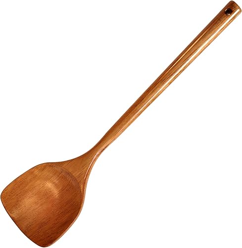 Miniatura 8 de FJNATINH Cucharas de madera para cocinar, juego de utensilios de cocina de madera de teca con soporte, juego de utensilios de cocina de madera para