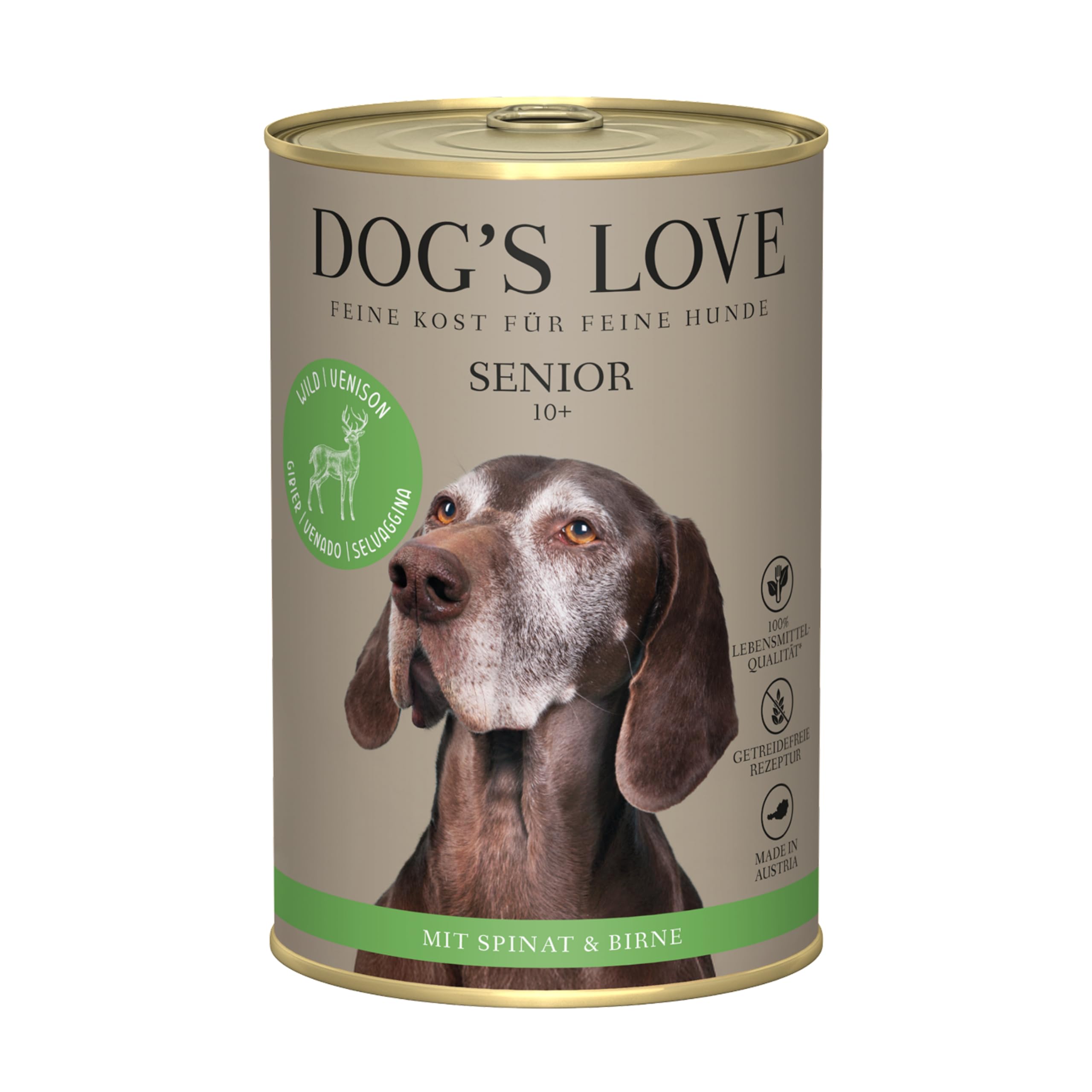 DOG'S LOVE Senior Hunde-Nassfutter Wild 12 x 400g | ohne Getreide & Zucker