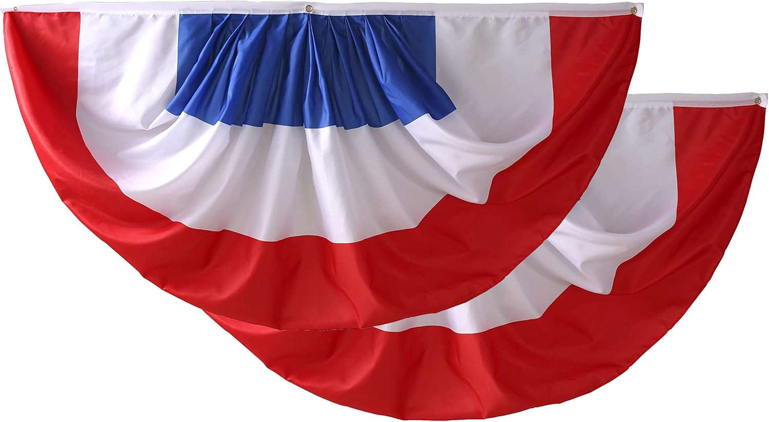 2 Pcs France Fan Flag,French Pleated Fan Flag Bunting 3 x 6 Ft Pleated Banner Indoor/Outdoor/Front Porch Decorations,Country Half Fan Flag Patriotic Holiday decorations.