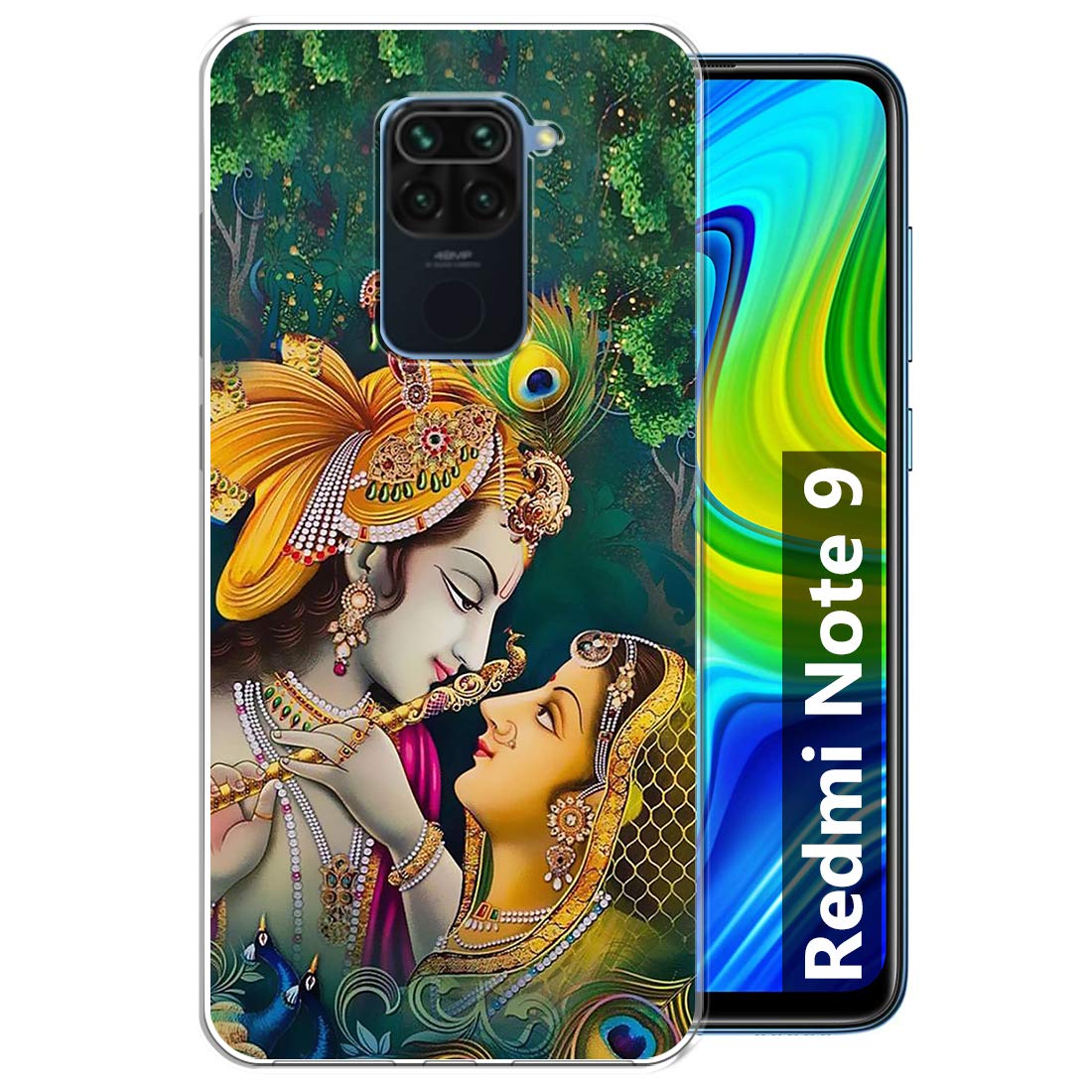 Fashionury Printed Soft Silicone Designer Pouch Mobile Back Cover for redmi Note 9 case and Covers | for Boys & Girls -p028 Multi-Coloured