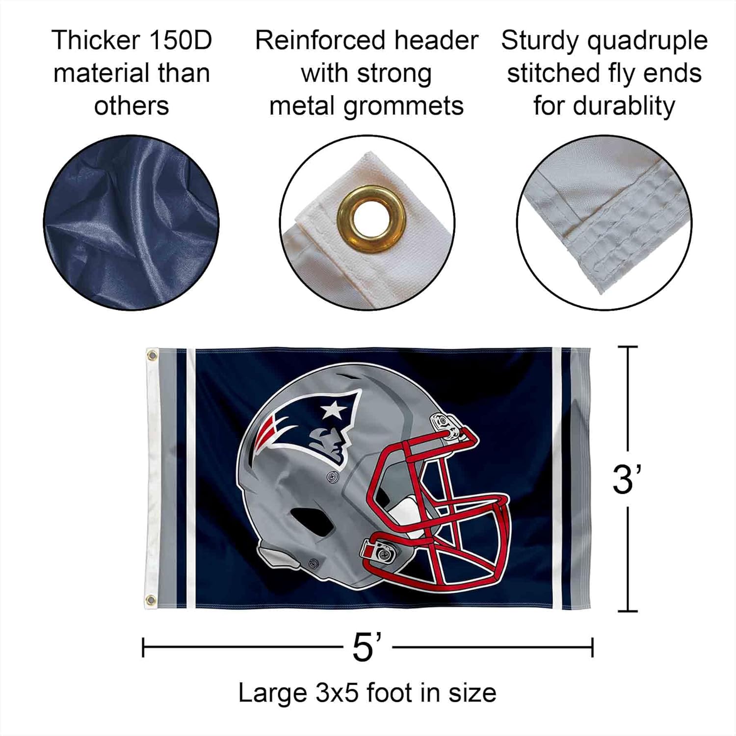 New England Patriots New Helmet Grommet Pole Flag
