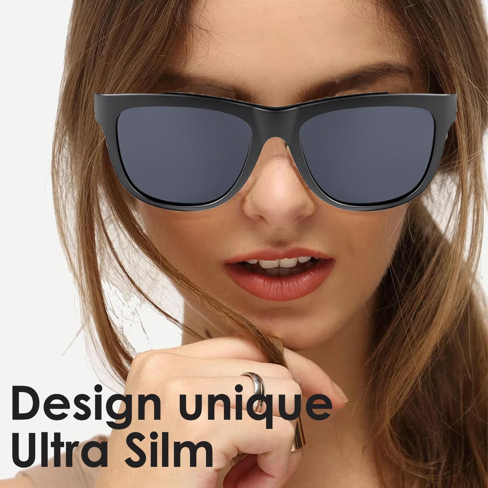 Lunettes Connectées tactil Contrôle Homme Smart Glasses Lunettes Intelligentes Ecouteur sans Fil Smart Glasses pour Android iOS Musique Telephone Sport Velo Assistant Vocal Etanche