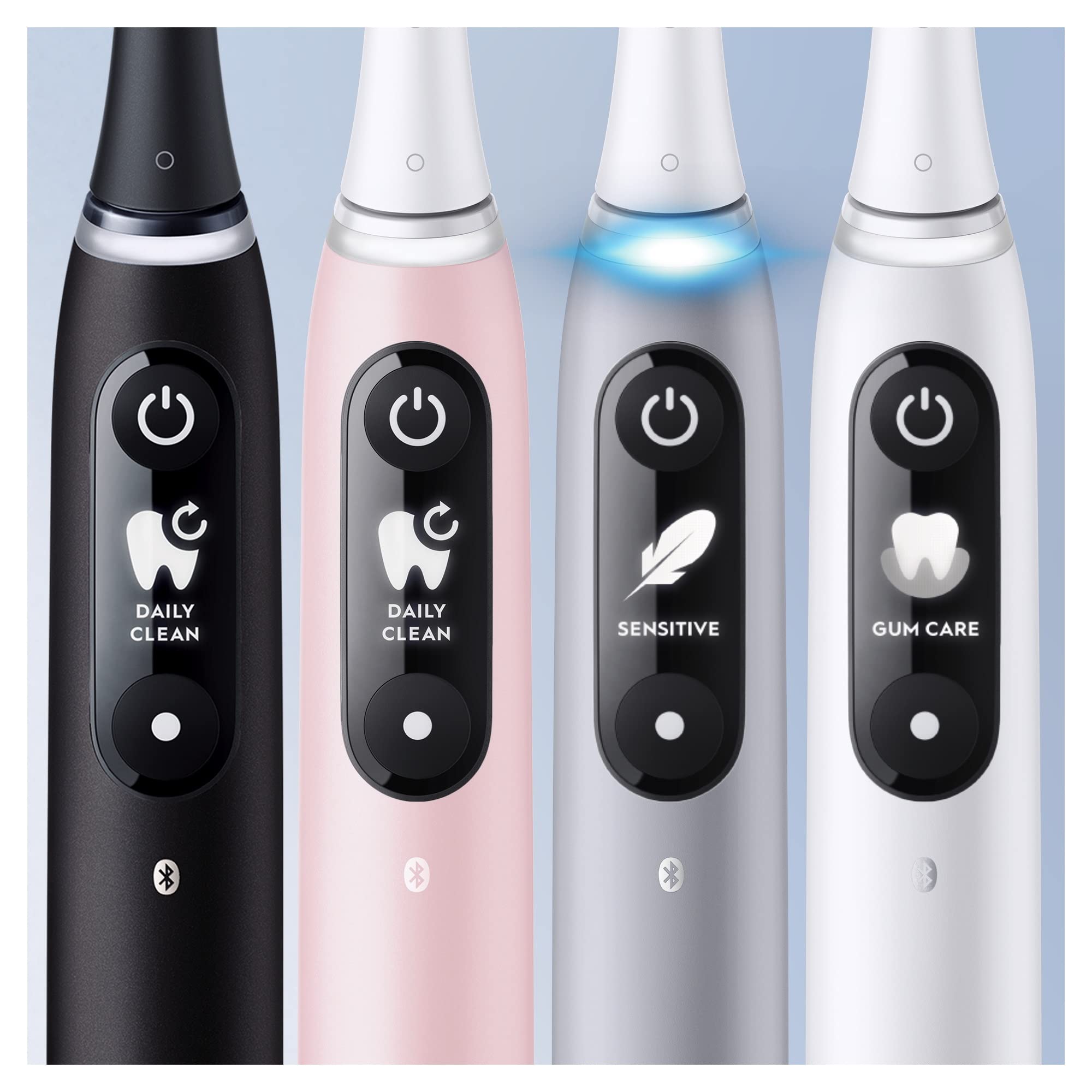 Oral-B iO Series 6 Elektrische Zahnbürste/Electric Toothbrush, 5 Putzmodi für Zahnpflege, Magnet-Technologie, Display & Reiseetui, Sensitive Edition, Geschenk Mann/Frau, Designed by Braun, pink sand
