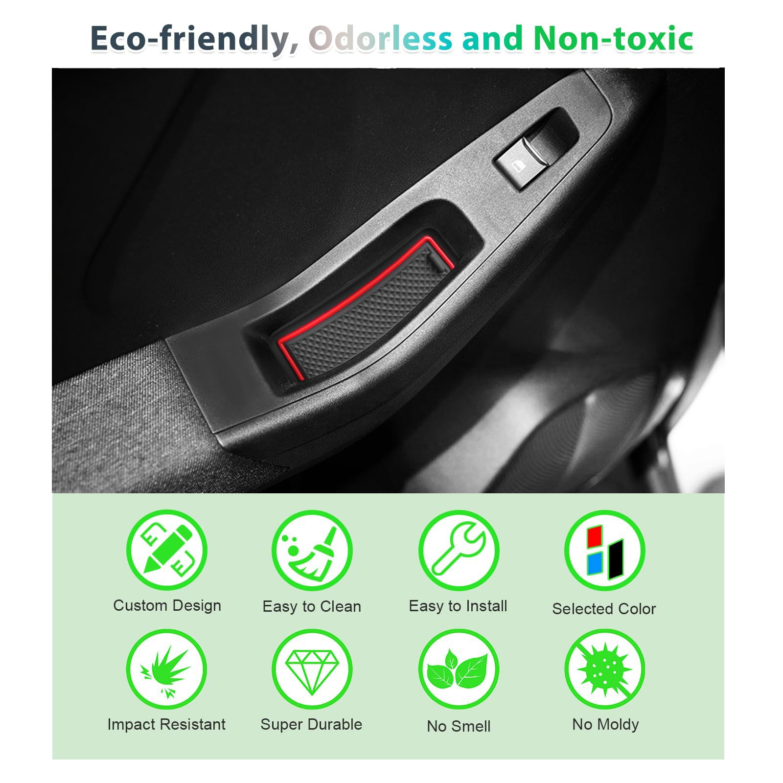 Tapis Antidérapants Pour Ford Focus MK4.5 (2022-2025) - Protège Console, Porte-gobelets, Fentes De Portes - Modèle ST-Line / ST-Line X - 12