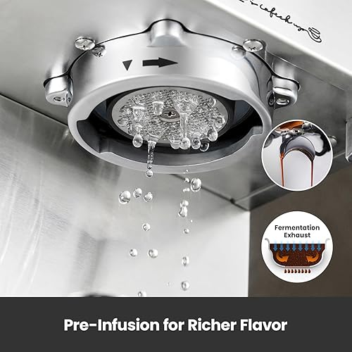 Miniatura 4 de Gemilai Máquina de café expreso, máquina de café expreso con espumador de leche, varita de vapor y tanque de agua de 57 onzas para capuchino con