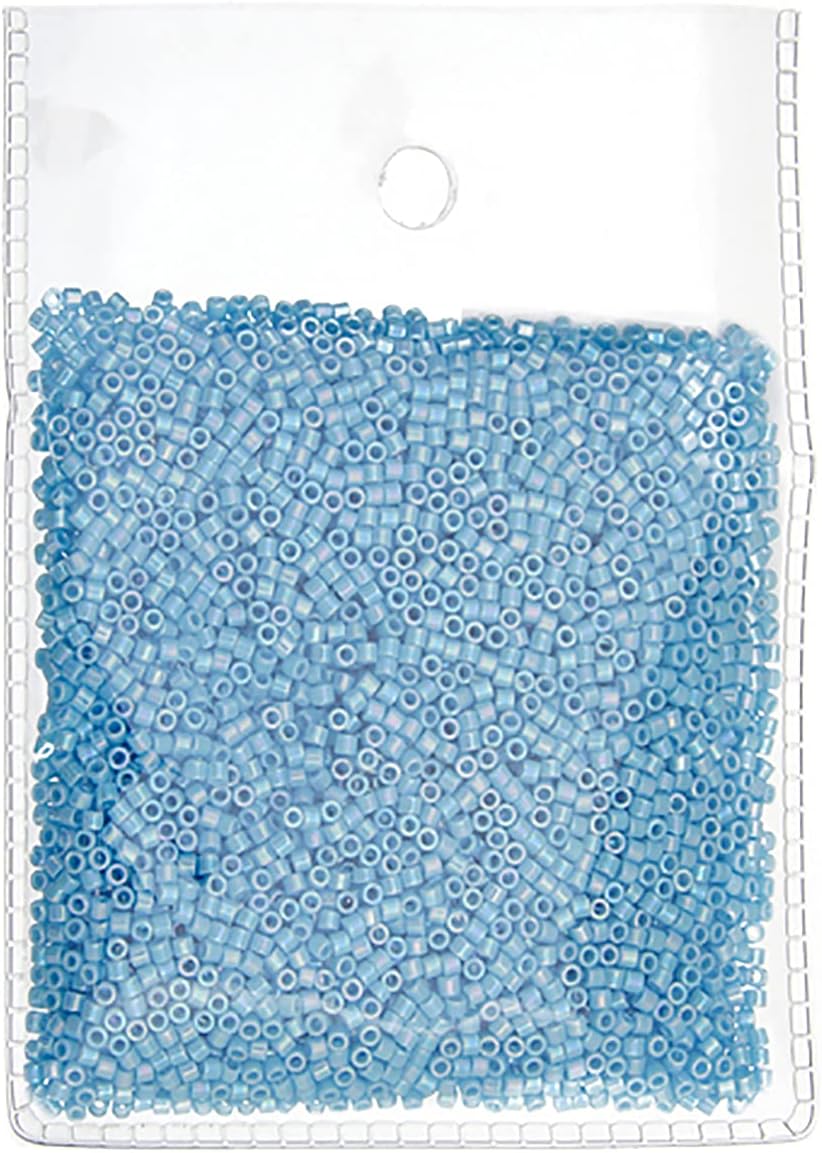 Miyuki Delica 11/0 Light Blue Opaque AB 50gms Bag of Japanese Glass Beads