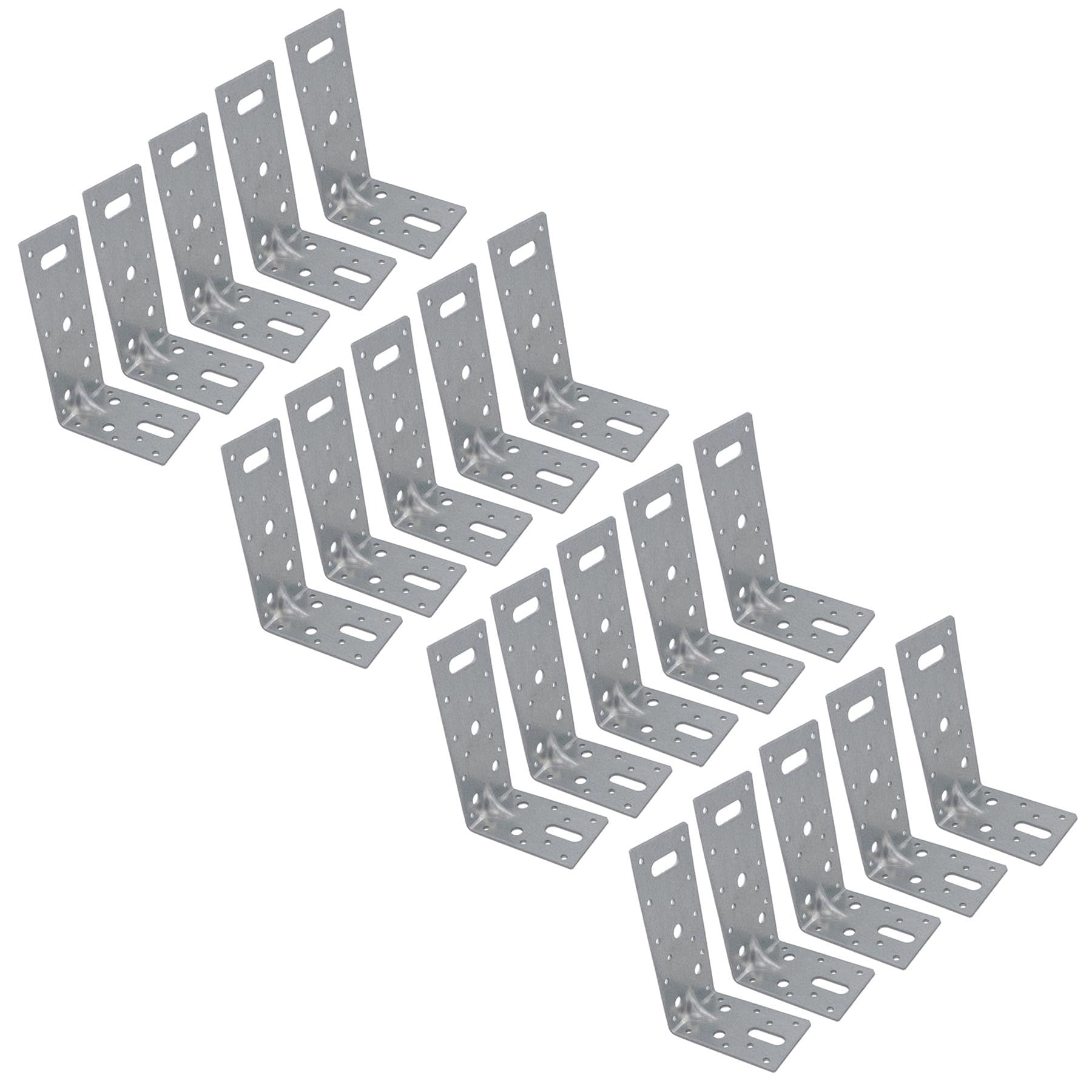 Ab Tools Silver Abl Angle Bracket Corner Fastener Reinforcing Plate 150Mm X 90Mm X 60Mm 20Pc