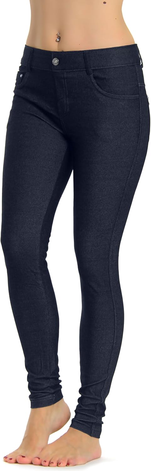 Prolific Health Women's Jean Look Jeggings Tights Slimming Many Colors Spandex Leggings Pants Capri S-XXXL - Image 3