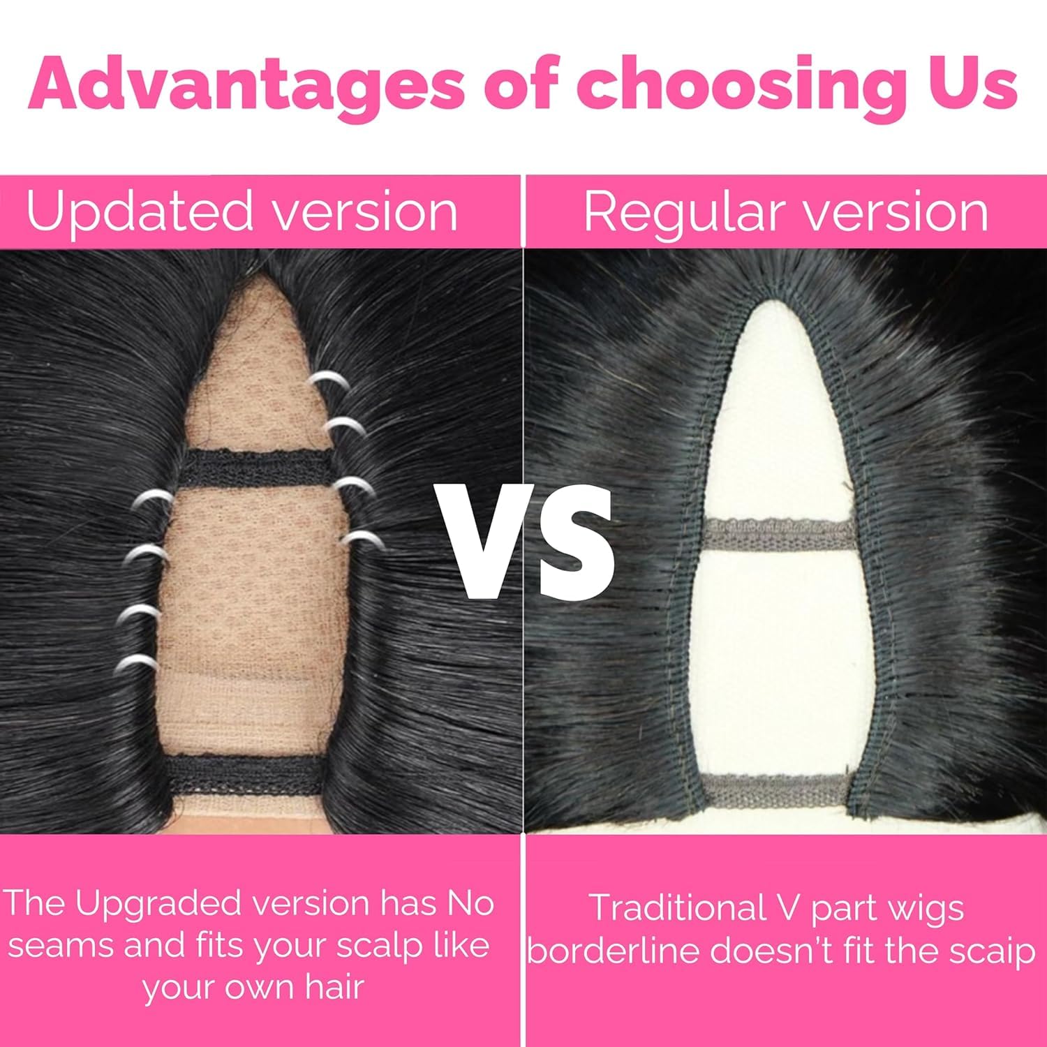V Part Wig Human Hair Body Wave Perruque pour femme Cheveux naturels sans colle 180% Density Full Head Clip Upgrade Non Lace Front Perruques cheveux humains 16inch