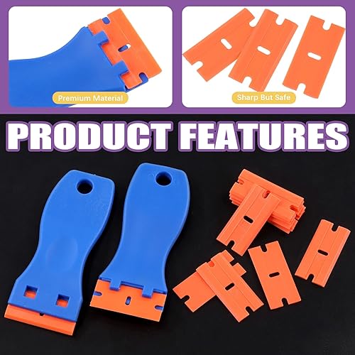 Miniatura 3 de Swpeet 36 piezas de cincel de plástico y raspador de cuchillas de plástico de 34 pulgadas, 78 pulgadas, 1 pulgada y 1-12 pulgadas, kit de