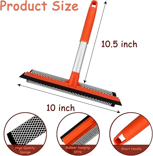 Miniatura 9 de Escobilla de ventana para limpieza de ventanas, herramienta de limpieza de ventanas 2 en 1, herramienta de limpieza de ventanas de automóvil con