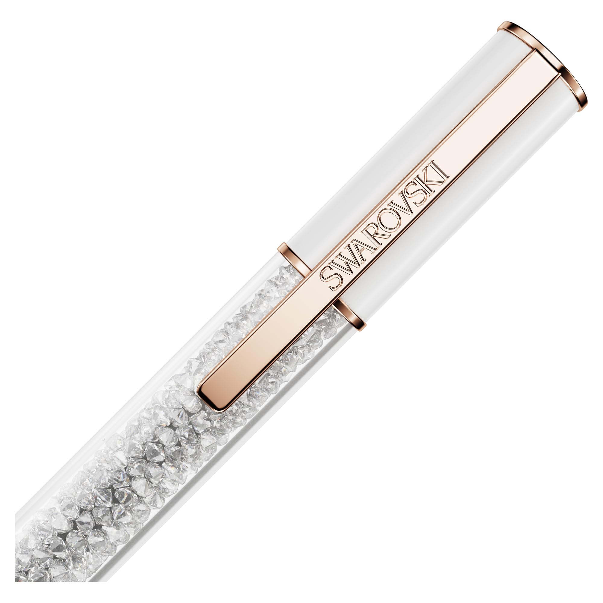 Swarovski Bolígrafo Crystalline Lustre, Blanco, Baño tono oro rosa