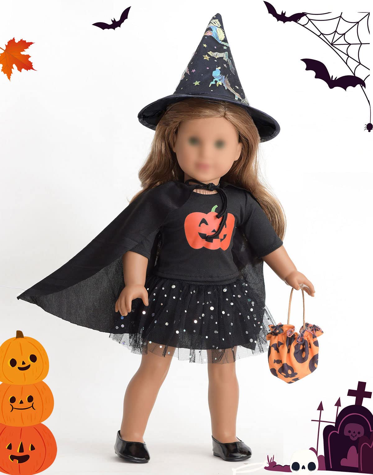 Vestido De Halloween Calabaza Para Muñeca Labubu | Traje De Algodón Adorable Para Muñecas De 10 Cm Y 17 Cm, Accesorio De Moda