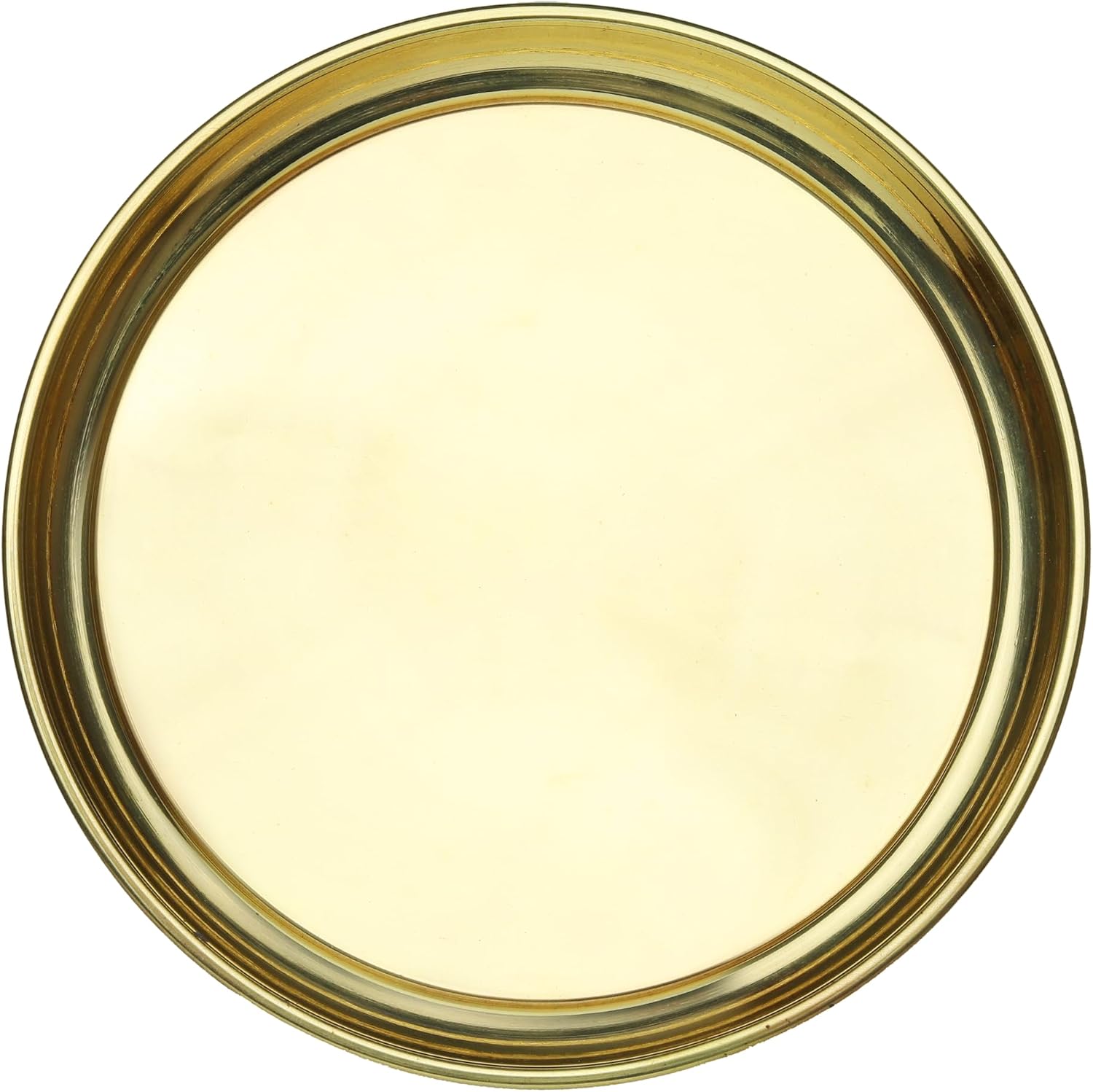 Aditri Creation Decorative Single Brass Thali Plate, New Year Pooja Decorations Indian Prasad Plate for Indian Traditional Pooja Utensils Pooja Item Articles (Size:- 9" Diameter)