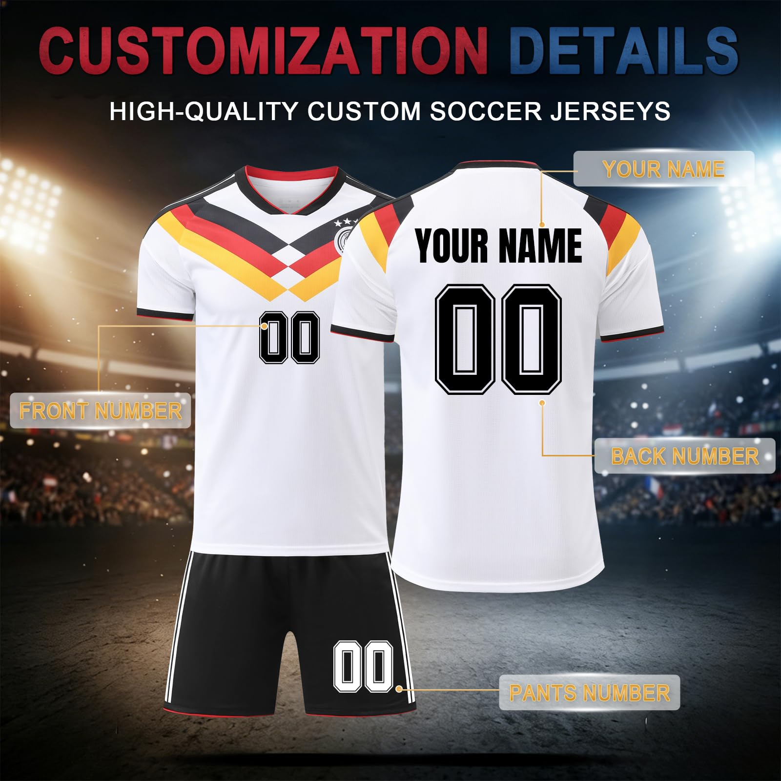 2026 Fan Soccer Jersey for Kids and Adult Personalised International Jersey with Name Number - 3