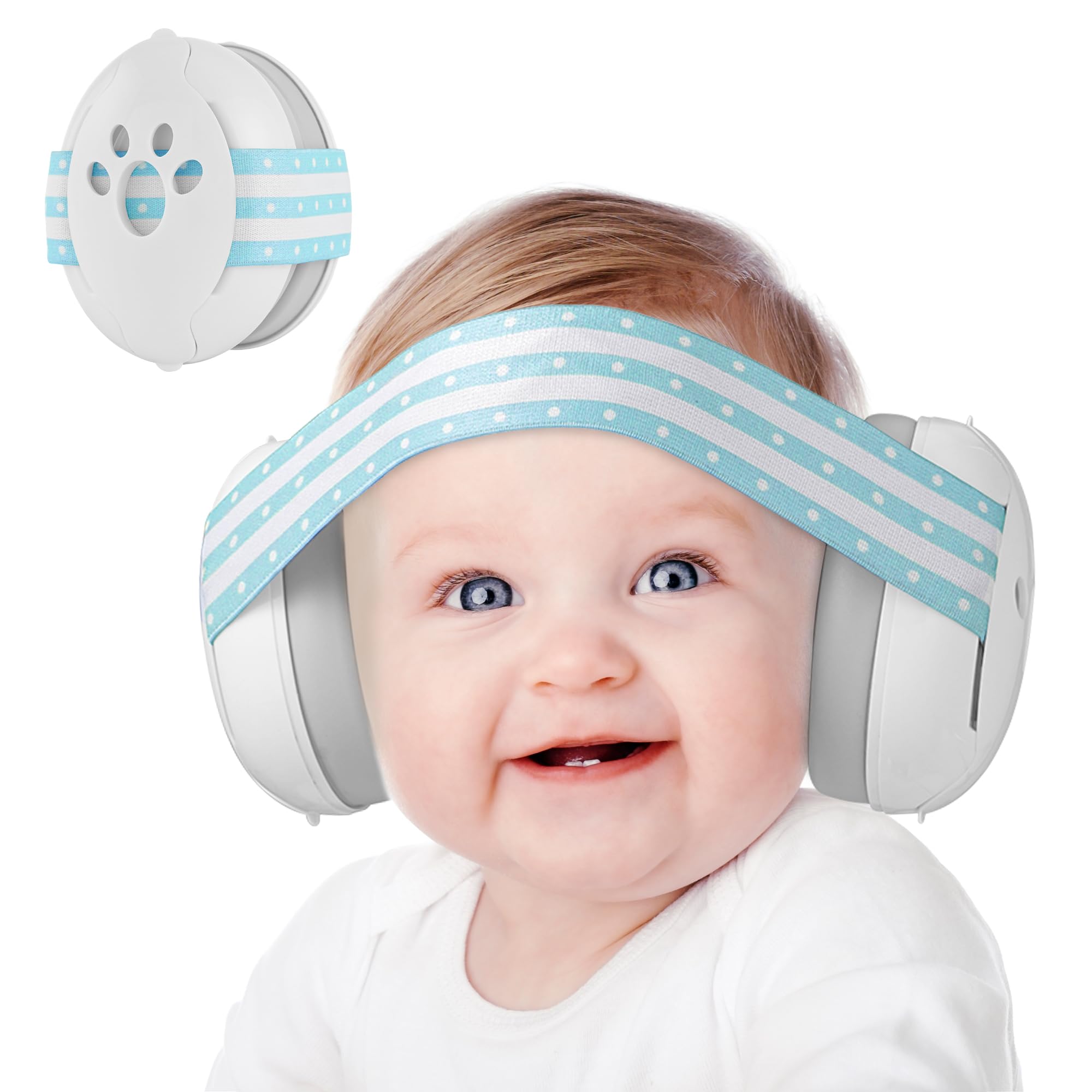 Orzbow 2 En 1 Casque Anti Bruit Bebe Pour 1-48 Mois,Réglable Casque Anti Bruit Enfant Avec Bande Extensible,Léger,28dB SNR,Protection Auditive & Améliore Le Sommeil Pendant Les Déplacements,Ours Rose