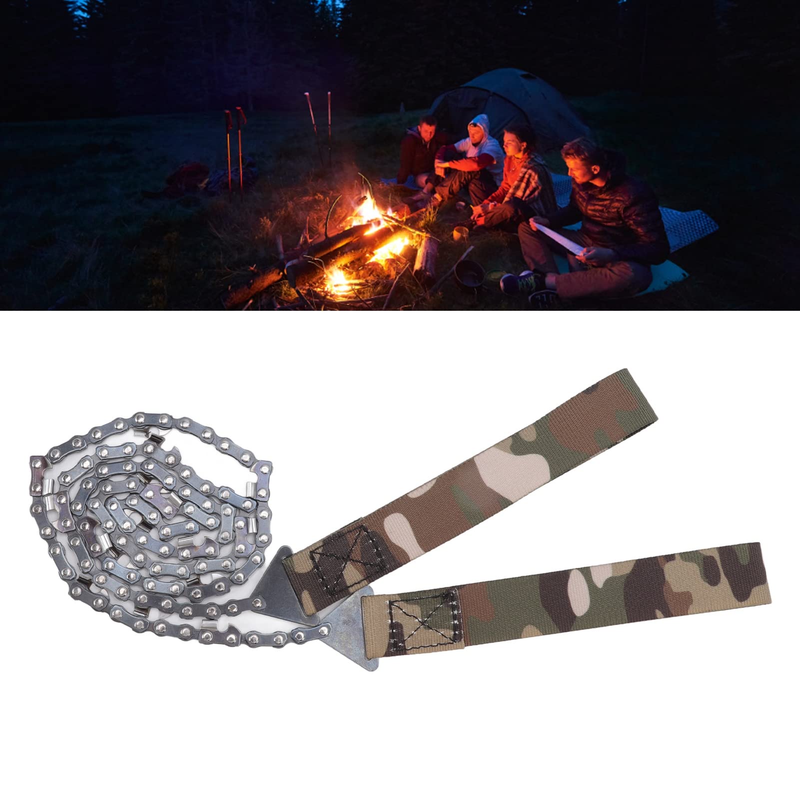 Gavigain Portable Pocket Chainsaw,36 Inch Thin Teeth Hand Pulled Saw Manual Pruning Chainsaw for Outdoor Survival Camping