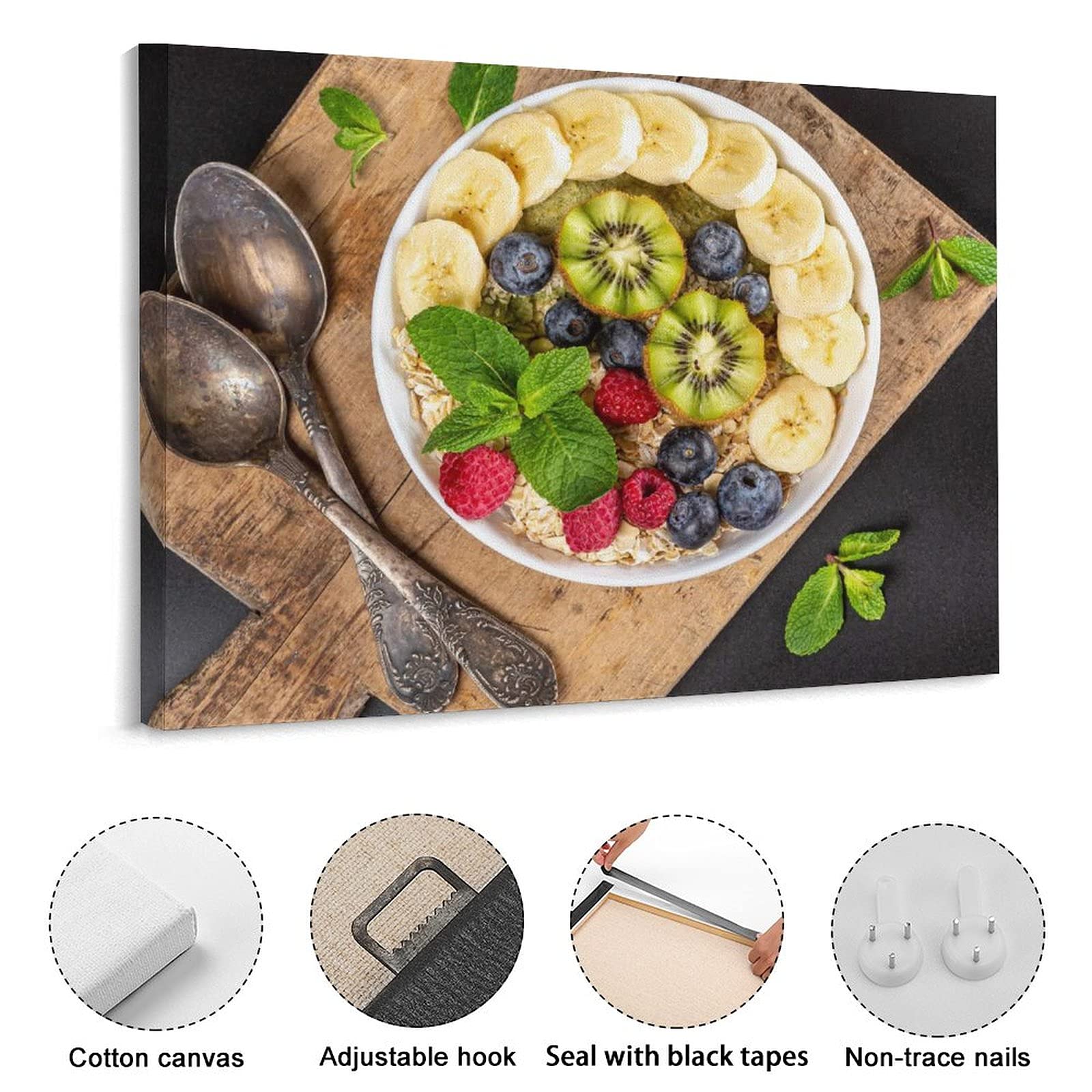 Amazon.co.jp: 食べ物 朝ごはん アートパネル 絵画 油絵