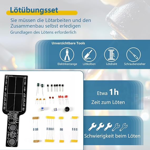 EIELE Soldering Practice Kit, Metal Detector Automatic Alert, Suitable for School Teaching and Soldering Enthusiasts, Soldering Required