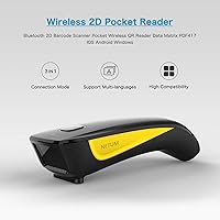 Vista 2 de NETUM QR Code Scanner, Mini Barcode Scanner Bluetooth Compatible, Small Portable USB 1D 2D Bar Code Scanner for Inventory, 2.4G Cordless Image