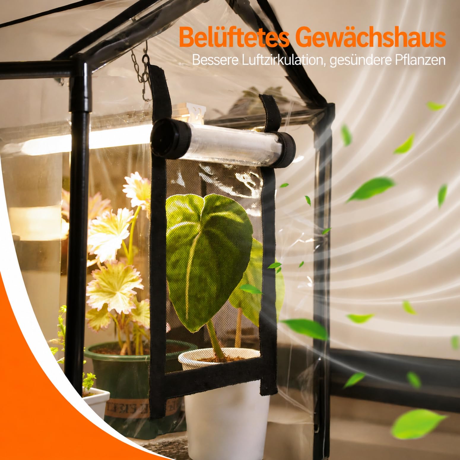 Bstrip Mini Gewächshaus Indoor mit Pflanzenlampe Vollspektrum, Zimmergewächshaus Pflanzenregal mit Timer (4/9/14H), Kleines Foliengewächshaus für Anzucht & Kräuter, wasserdichte Matte, 60x40x52cm