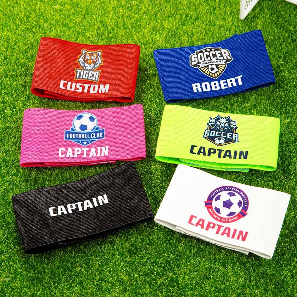 Fascia da capitano di calcio personalizzata con logo della squadra e nome, fascia da braccio per giovani adulti, fascia per bicipiti da calcio, regalo per leader di squadra/compagni di squadra/sport