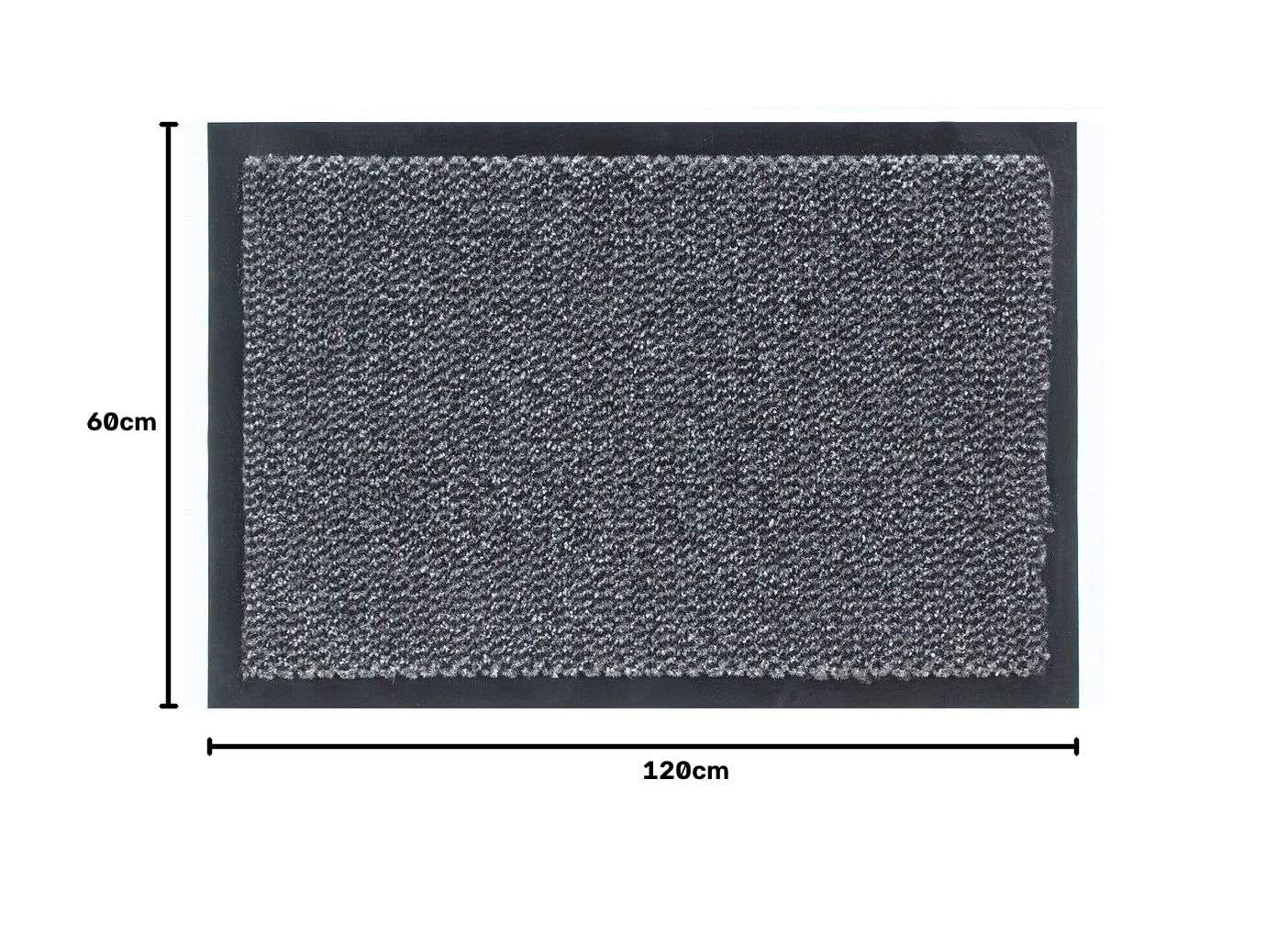 Carpido Zerbino Grigio screziato 60 x 90 cm per interni - Classico tappeto da ingresso ad asciugatura rapida - Tappeto antiscivolo - Zerbino resistente