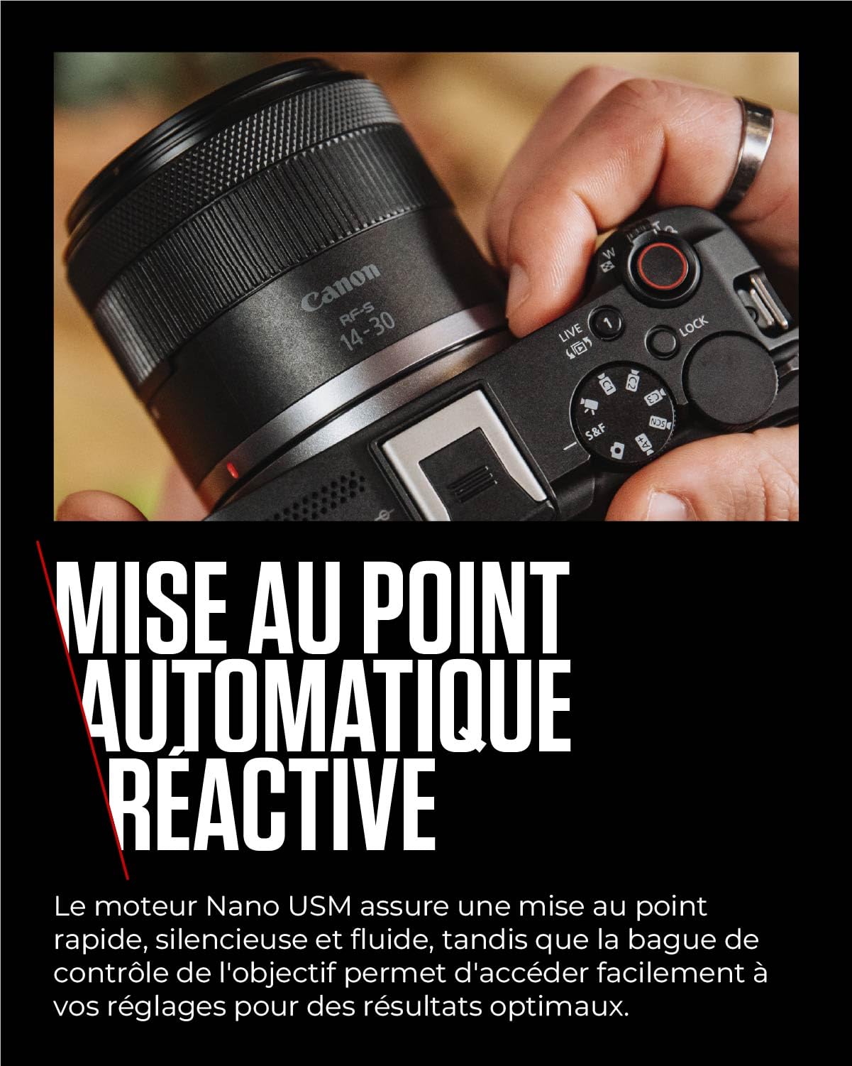 Objectif pour appareil photo Canon RF-S 14-30mm F4-6.3 IS STM PZ, Zoom Ultra Grand-Angle, Stabilisateur d'Image Optique à 5,5 Viteses, Zoom Motorisé Vlog et Créateurs de Contenu Compatible Canon EOS R