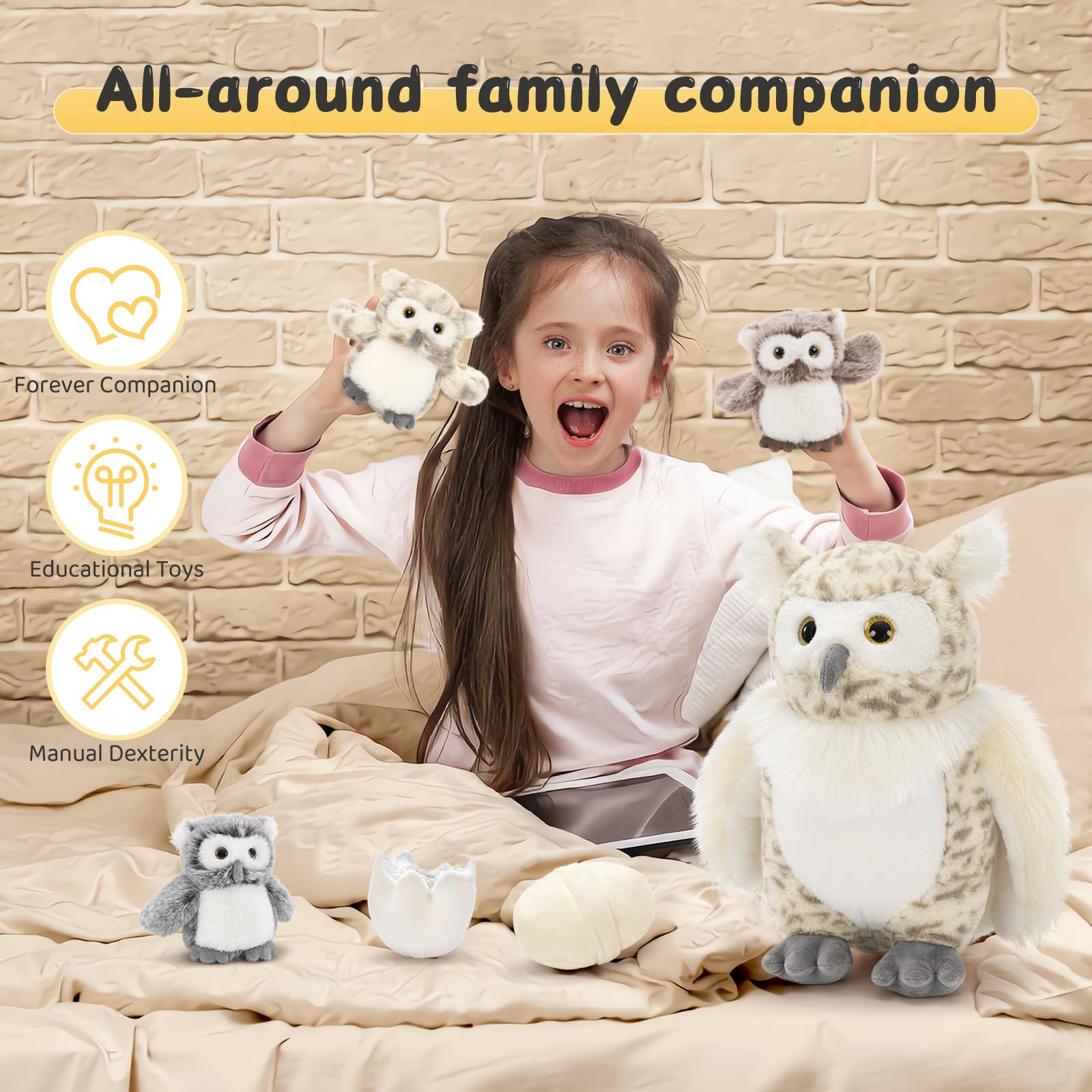 Amazon.com: MorisMos 7Pcs Owl Plush Set, 15 Inch Mommy Owl with