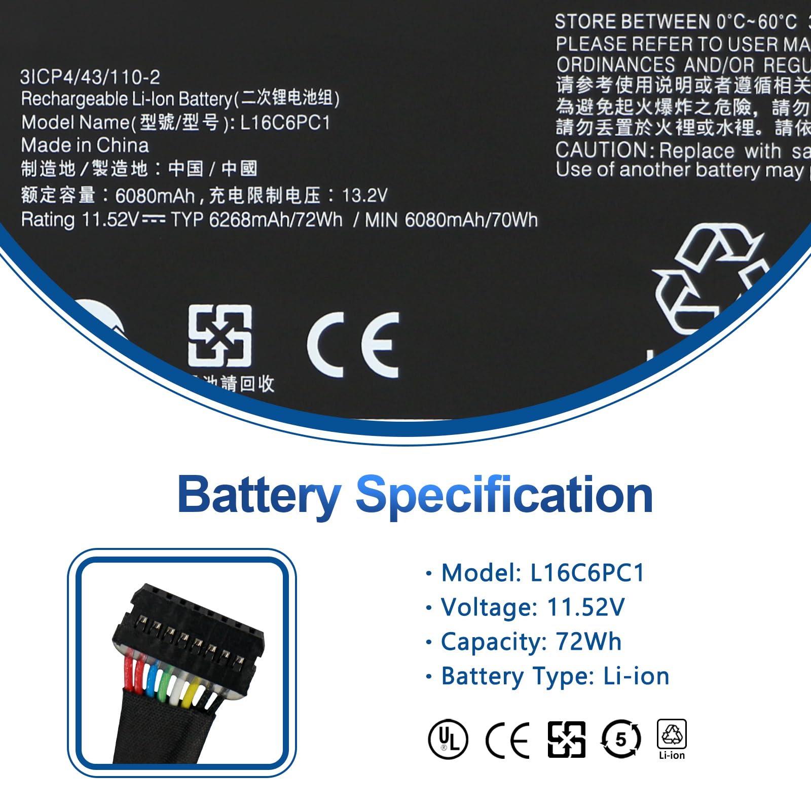 ANTIEE L16L6PC1 Laptop Batteria Compatibile con Yoga 720-15IKB 720-15IKB-80X7 720-15IKB-80X7005CGE 720-15IKB-80X70058GE Series Notebook L16M6PC1 L16C6PC1 5B10M537437444 5 5B1 0M53743 5B10M53744