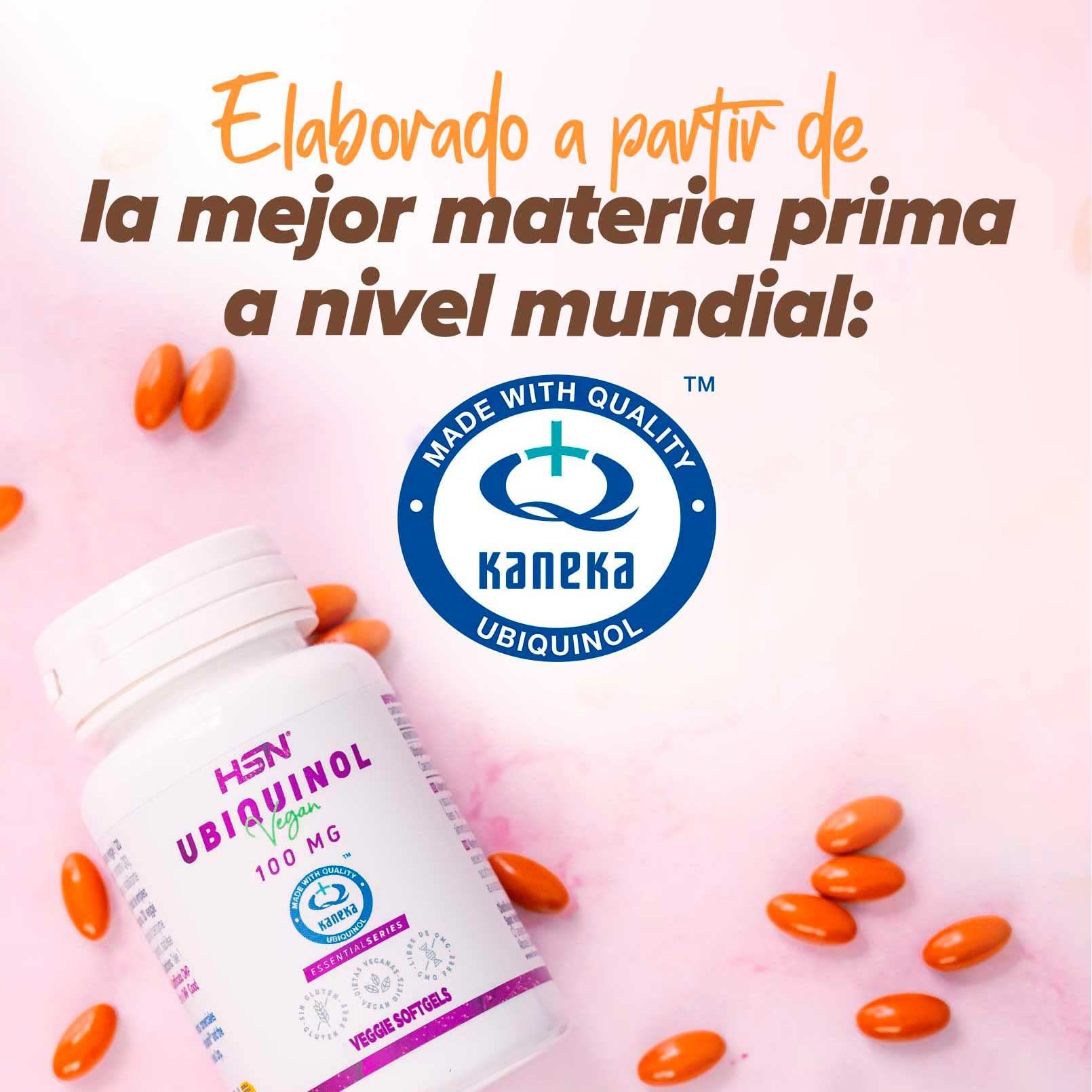 HSN Ubiquinol 100mg (Kaneka Ubiquinol™) Coenzima Q10 Reducida | 120 Perlas Veganas | Mayor Biodisponibilidad | No-GMO, Vegano, Sin Gluten