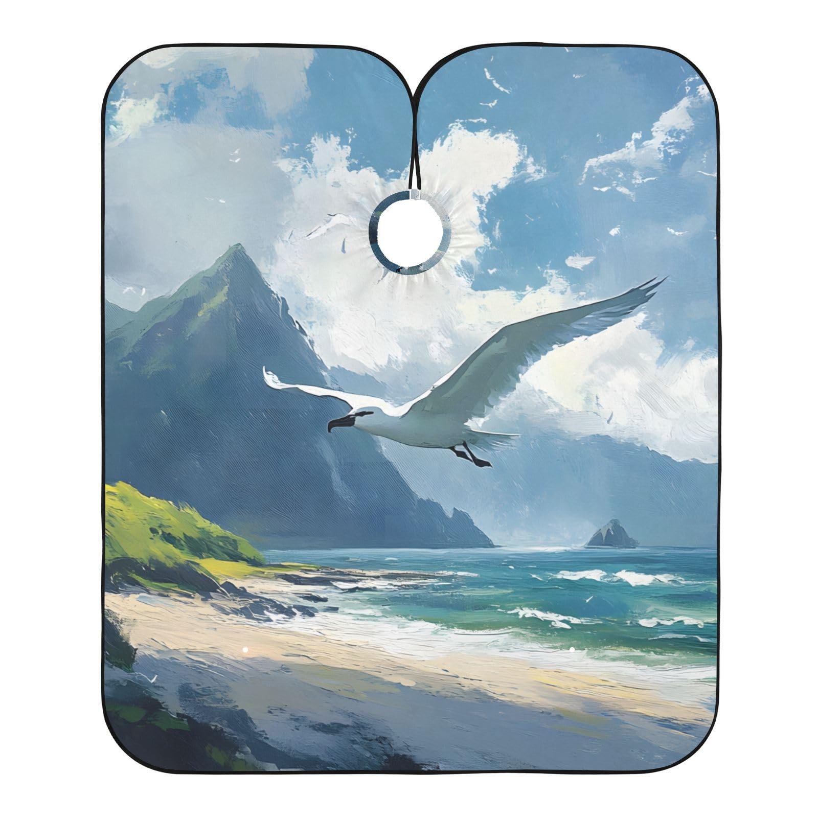 Hezely Sea Gull Hair Dye Cape, Barber Cape for Adults,Waterproof Salon Cape,Waterproof Hairdressing Styling Hair Cutting, 65