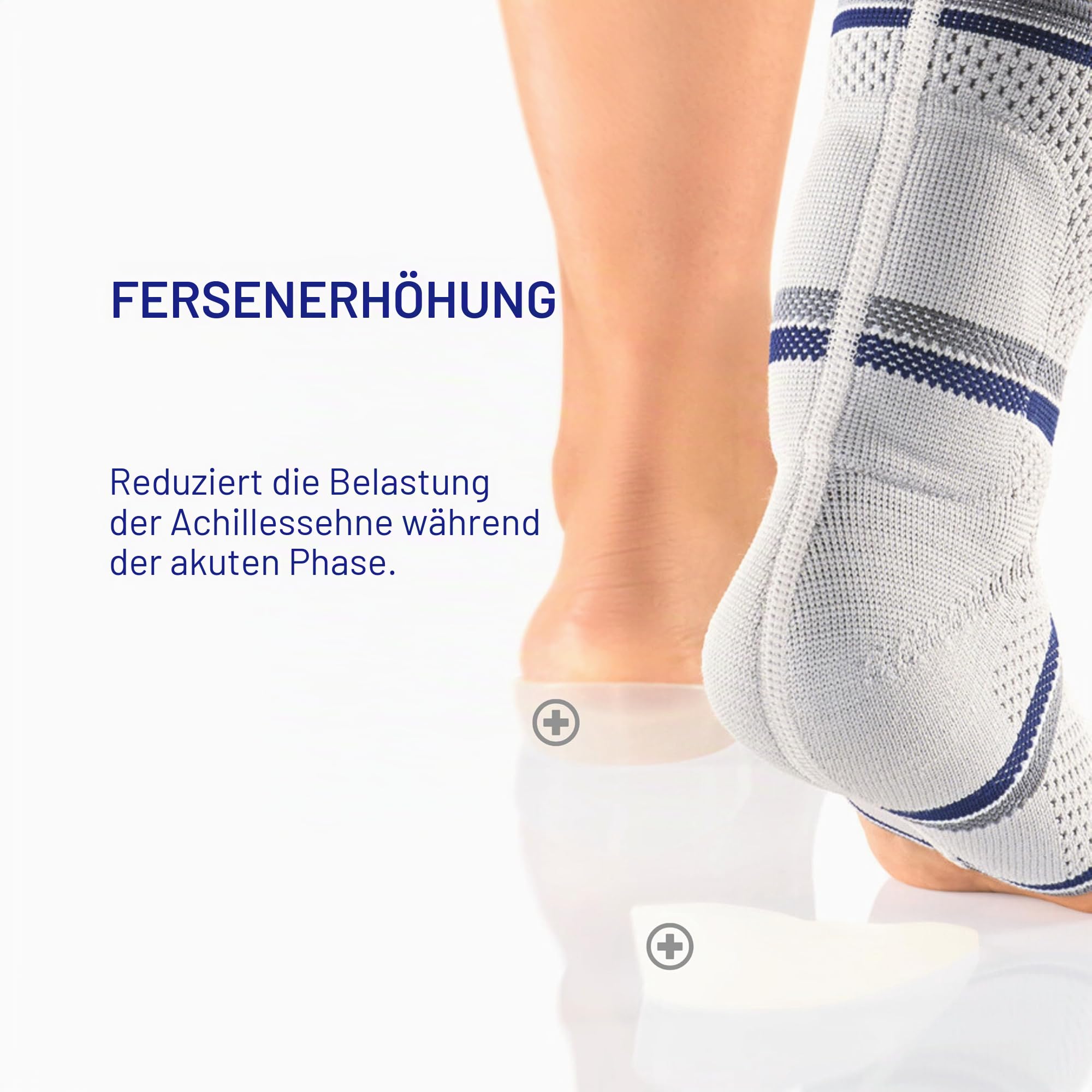 bort 054900 large silber AchilloStabil ECO Achillessehnenbandage rechts und links gleich, large, silber