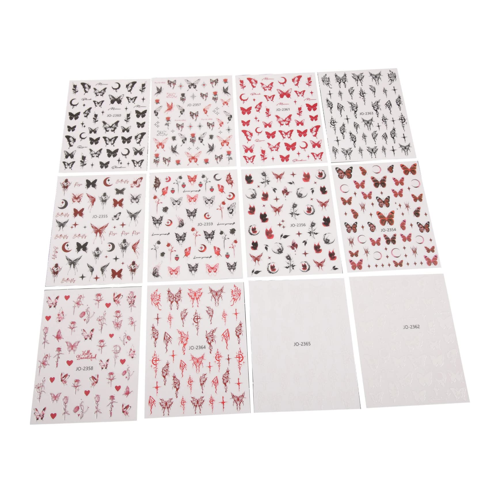 5 Set Adesivo A Farfalla Scuro Gel Nail Stickers Gel Nails Stickers Adesivi Decorativi Unghie Foil Unghie Etichetta Carino Uv Adesivi Per Unghie Decalcomanie Per Unghie 12 Fogli*5