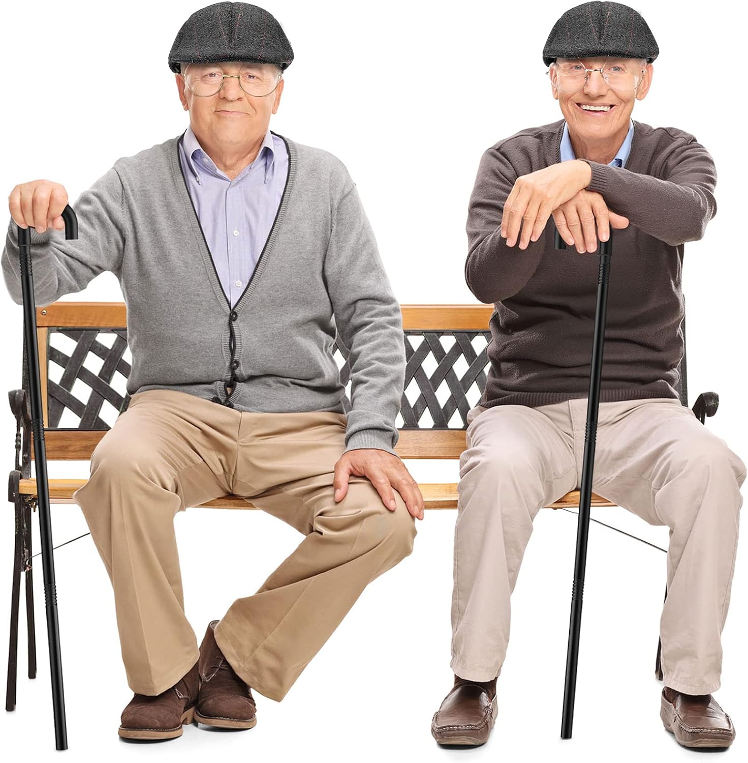 SATINIOR 7 Pcs 1920s Mens Costume 100 Days of School Costume Old Man Gangster Grandpa Accessories Cosplay Set