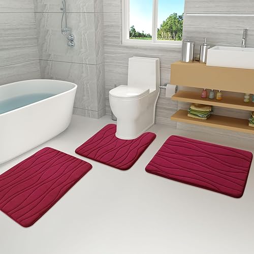 Miniatura 8 de Buganda Tapete de baño de espuma viscoelástica de 47 x 17 pulgadas, extra suave y absorbente, antideslizante y lavable a máquina, tapete para suelo