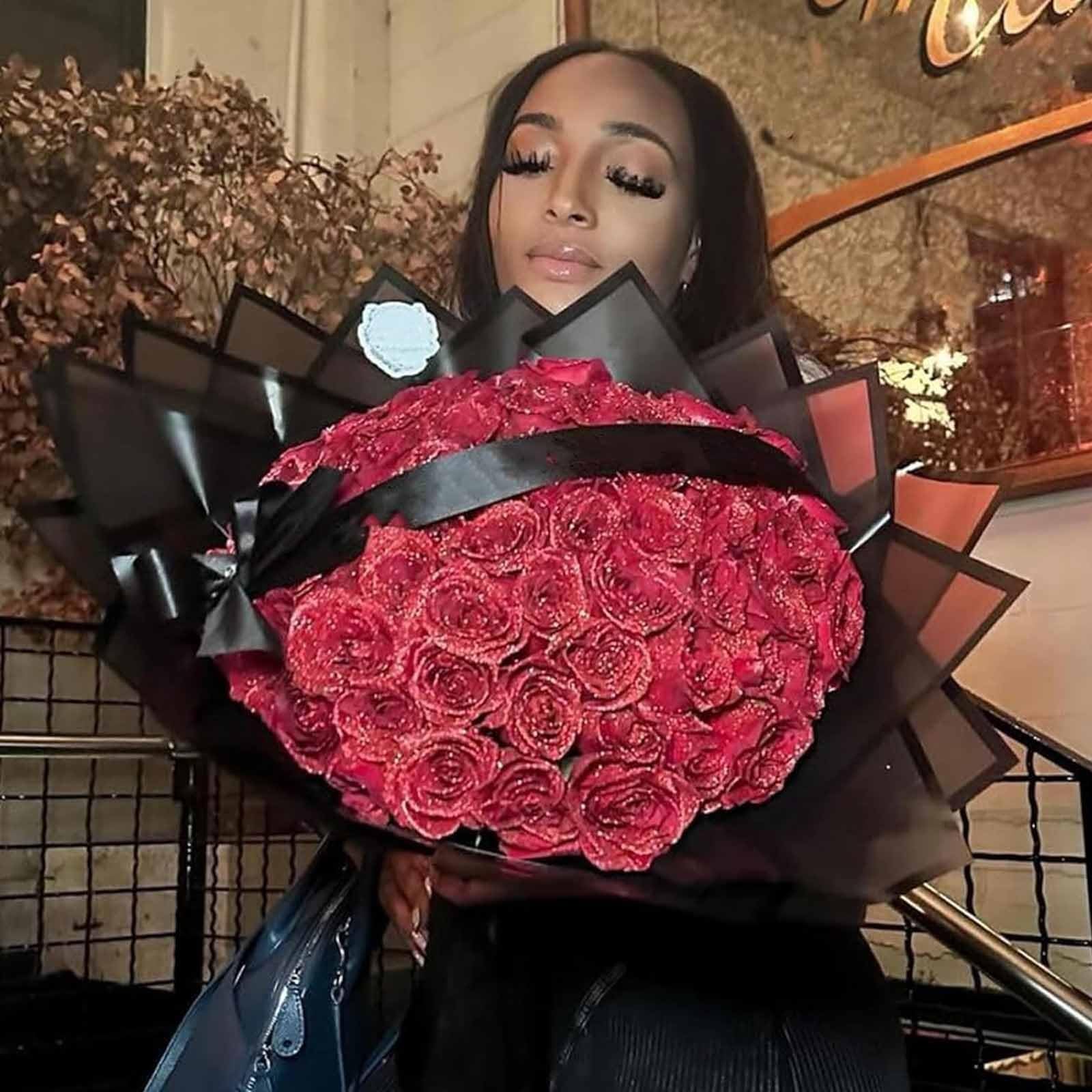 Amazon.com: Rose Bouquet, Everlasting Shiny Fake Roses Bouquet 