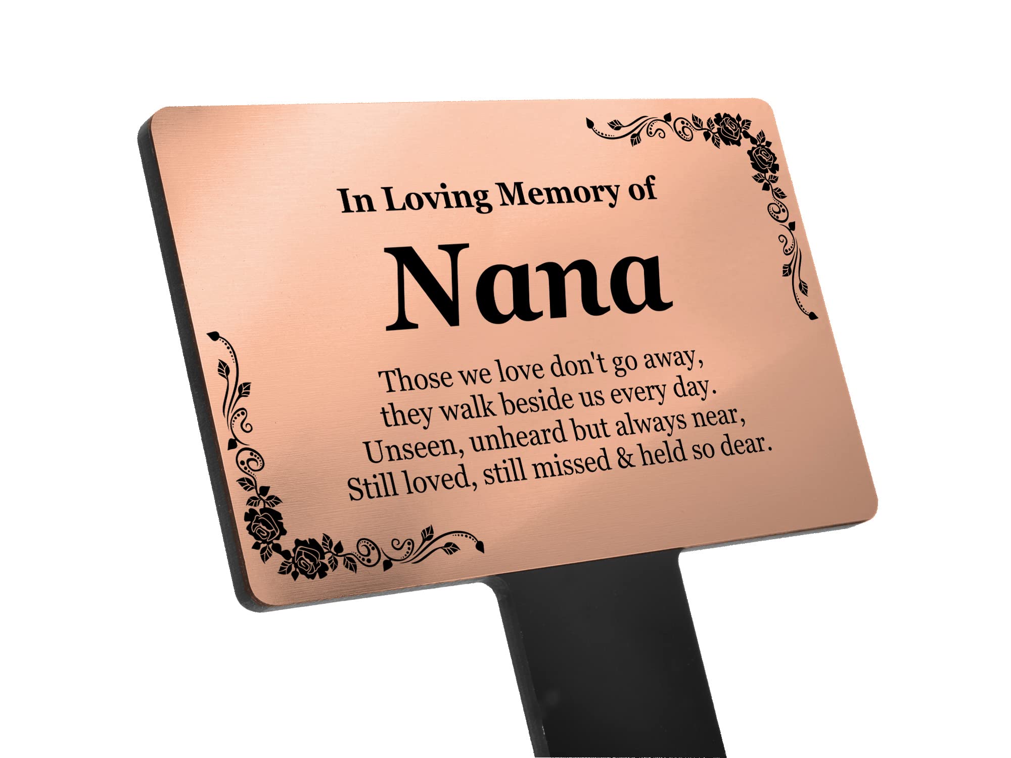 Personalised Bereavement Gifts. Memorial Plaques With Custom Text, Gardens Ground Stake Or Grave Ornaments - Acrylic, Waterproof and Hard Wearing. Shipped Globally. (Copper Nana) — image 1