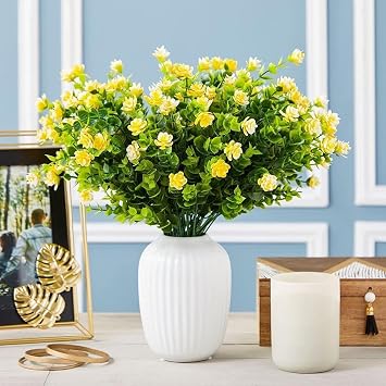 Artificial Flower Yellow Enamel Boxwood Decorative Artificial Plant