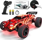 Tecnock RC Truck, 1:18 Scale 2WD Remote Control Truck with USB-C Easy Charging & 50-Min Play, 2.4GHz All-Terrain RC Car with LED Lights, Toys Gift for Kids Ages 8-12 Boys & Girls