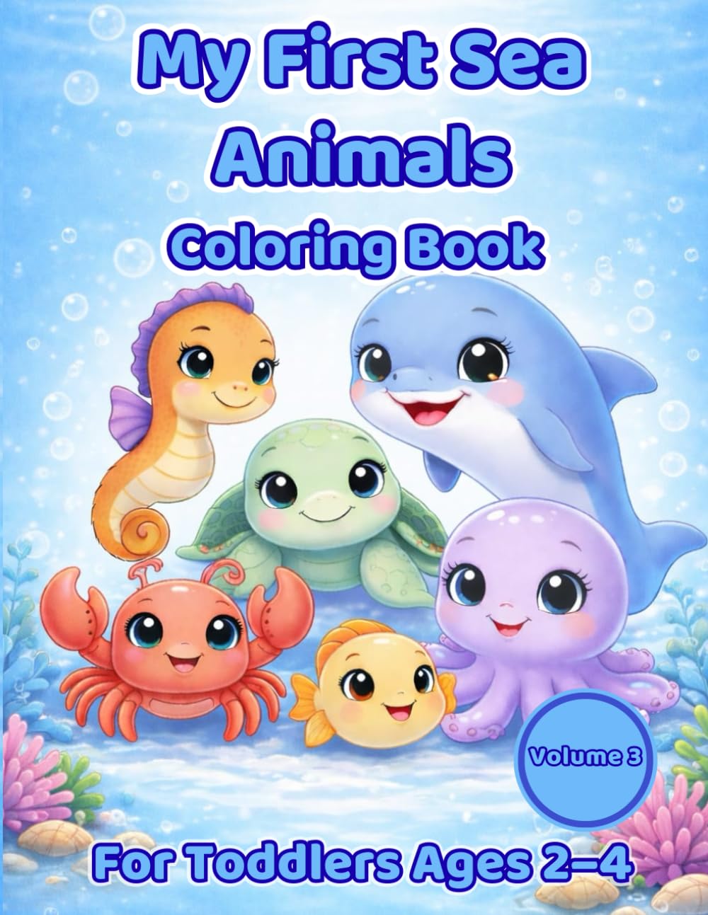 Sea Animals Coloring Book for Toddlers Ages 2–4: My First Coloring Book with Cute Ocean Animals and Big Simple Pictures (My First Coloring Books for Toddlers)
