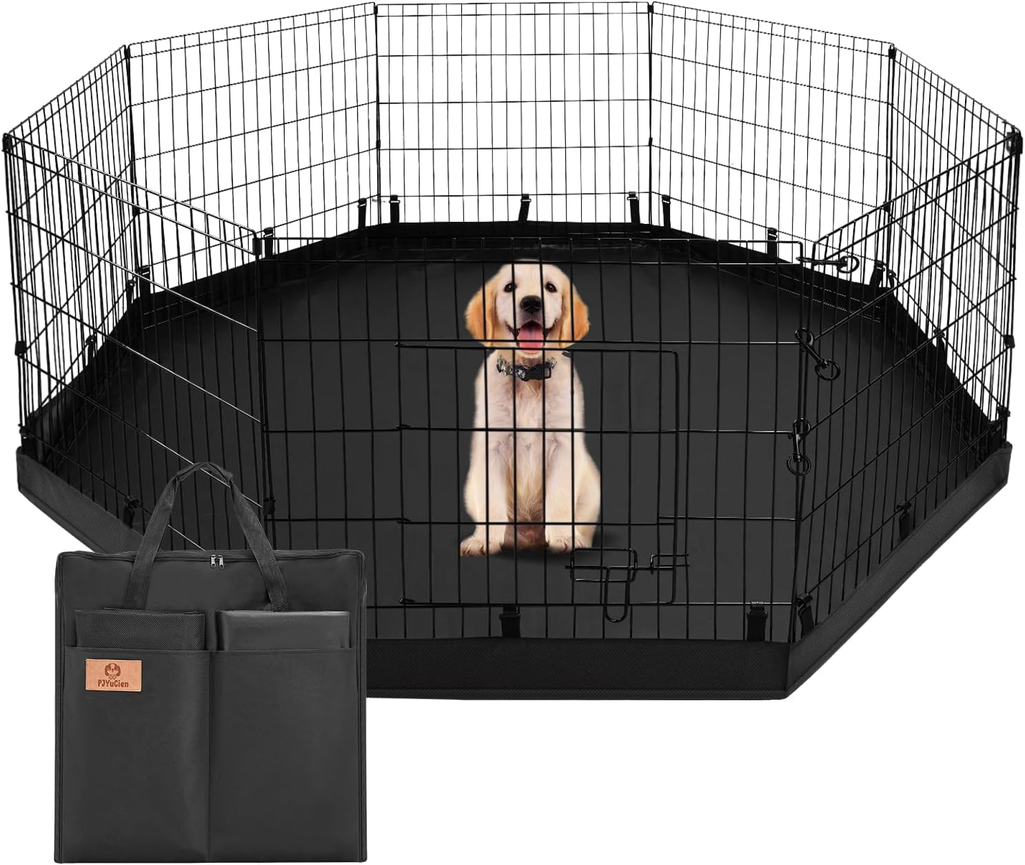 PJYuCien Puppy Playpen Indoor 8 Panels 24”H Dog Playpen