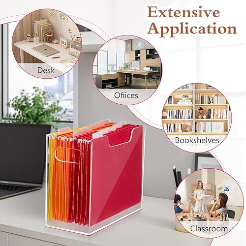 Miniatura 2 de Organizador de archivos de acrílico para escritorio, 3 secciones transparentes, mini-carpeta clasificadora, suministros de oficina para correo,