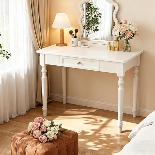 31" Solid Wood Writing Desk with Drawers – French Country