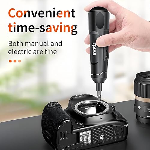 Miniatura 4 de Juego de mini destornilladores eléctricos, 3.7 V 800 MAH USB-C recargable herramienta giratoria inalámbrica con 20 piezas de brocas para instalar o