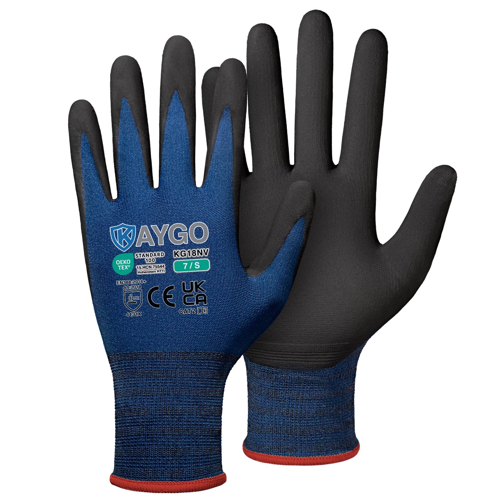 KAYGO Safety Work Gloves MicroFoam Nitrile Coated 12 works, KG18N